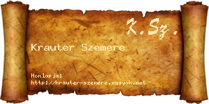 Krauter Szemere névjegykártya